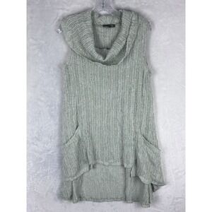 Chalet et Ceci Crochet Long Sleeve Tunic Top Blouse Mint Green Size XS‎